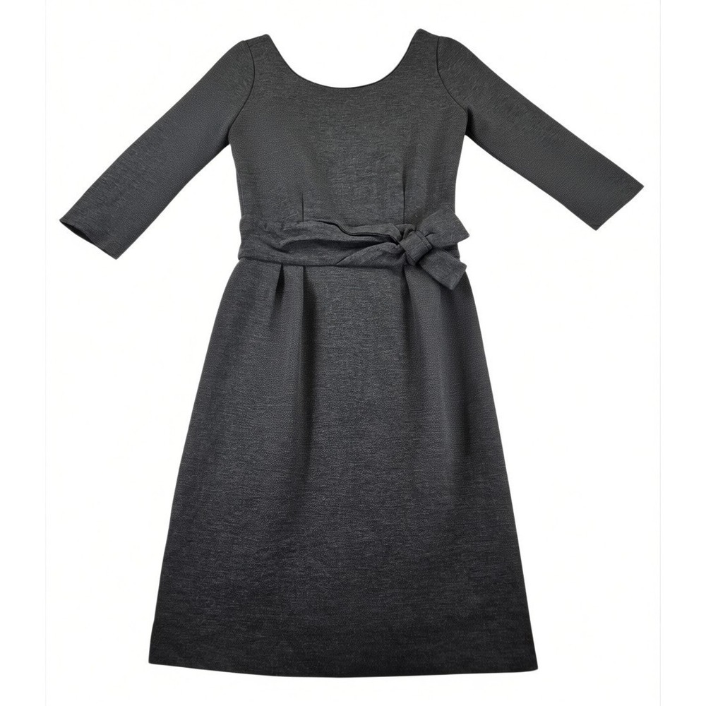 Kate Spade Womens 0 Gray A Line Dress with Bow Zip Back